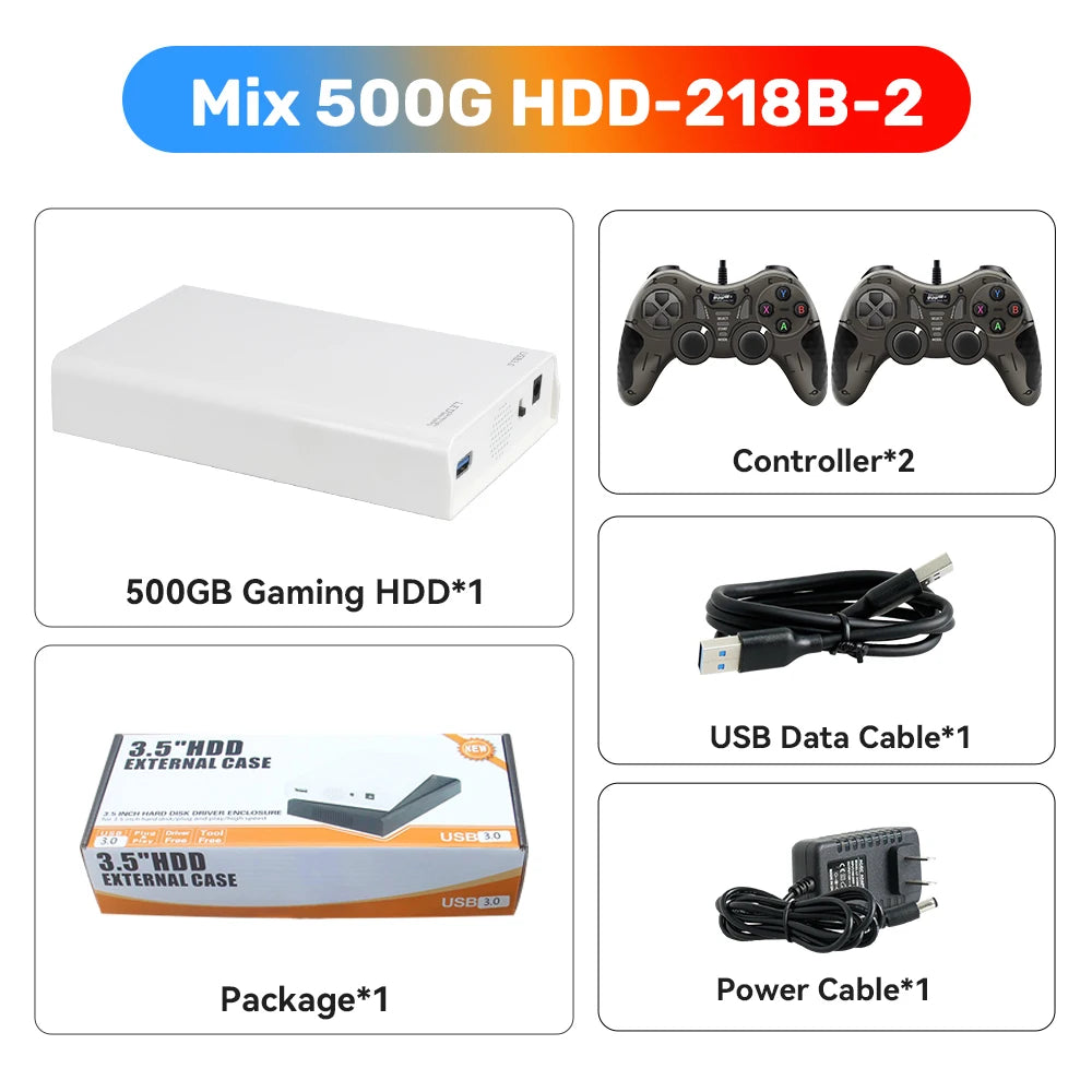 500GB Gaming HDD Retrobat & Launchbox & Playnite OS Retro Video Game Console  PS3/Switch/XBOX/PS2/Wii/WiiU with 38200+ Games