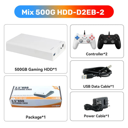 500GB Gaming HDD Retrobat & Launchbox & Playnite OS Retro Video Game Console  PS3/Switch/XBOX/PS2/Wii/WiiU with 38200+ Games