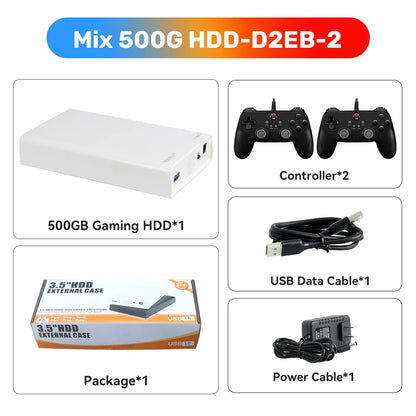 500GB Gaming HDD Retrobat & Launchbox & Playnite OS Retro Video Game Console  PS3/Switch/XBOX/PS2/Wii/WiiU with 38200+ Games