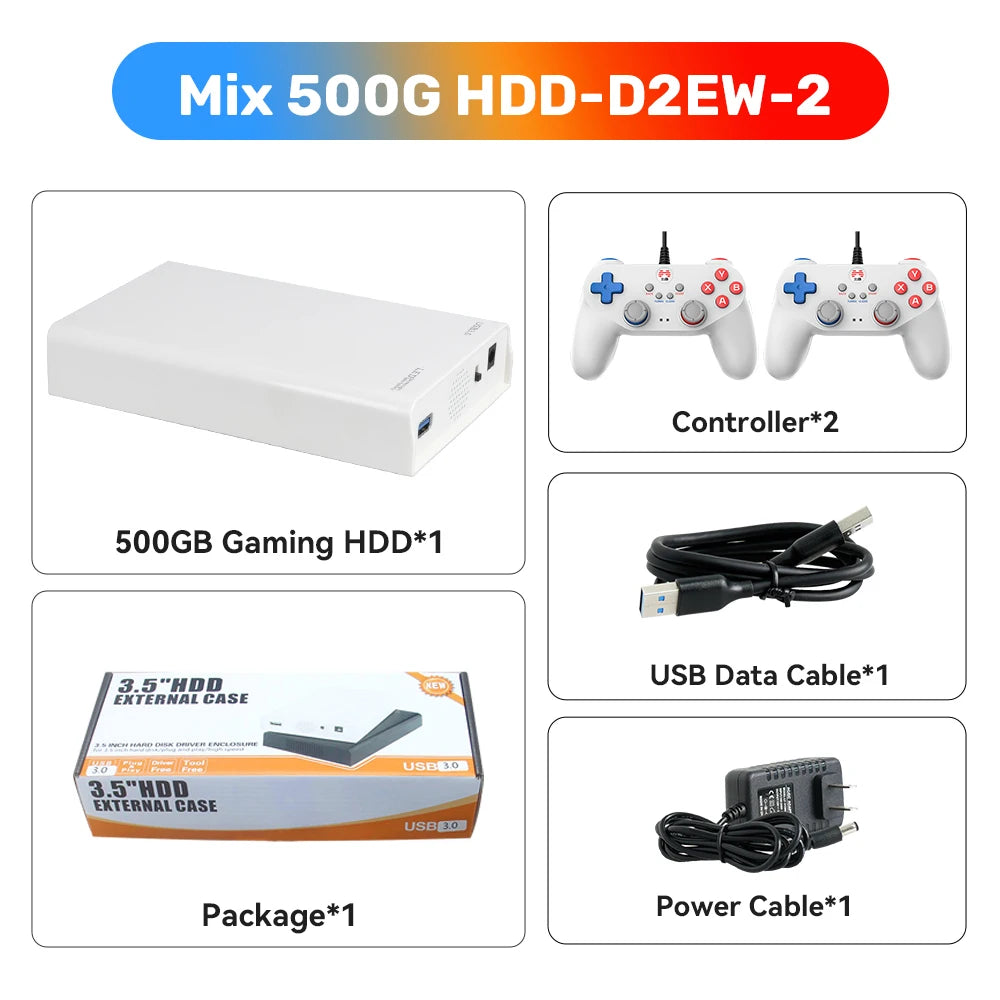 500GB Gaming HDD Retrobat & Launchbox & Playnite OS Retro Video Game Console  PS3/Switch/XBOX/PS2/Wii/WiiU with 38200+ Games