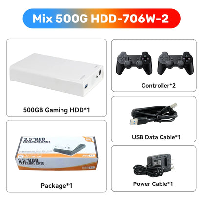 500GB Gaming HDD Retrobat & Launchbox & Playnite OS Retro Video Game Console  PS3/Switch/XBOX/PS2/Wii/WiiU with 38200+ Games