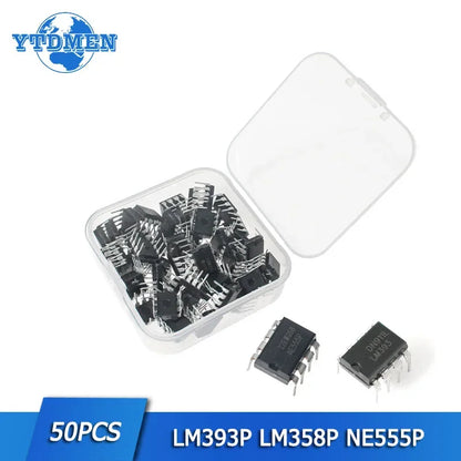 50PCS/Box LM358P LM393P NE555P DIP Integrated Circuits Electronic Chip Kit