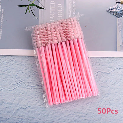 50Pcs Eyelash Brushes Makeup Brushes Disposable Mascara Wands Applicator Spoolers Eye Lashes Cosmetic Brush Lash Extension Tool