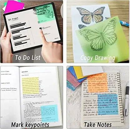 50Sheet Color Transparent PET Sticky Notes School Office Stationery Supplies Planner Sticker Index Tabs Sticky Memo Pads