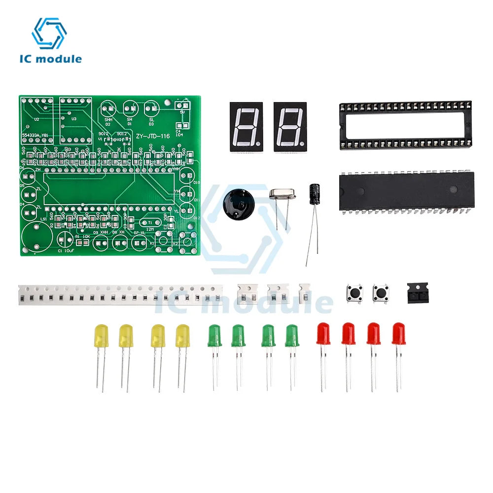 51 MCU traffic light production kit intelligent signal light electronic technology training welding DIY assembly part