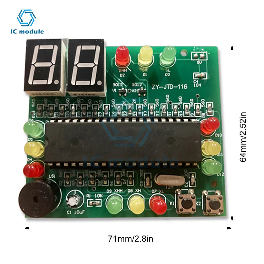 51 MCU traffic light production kit intelligent signal light electronic technology training welding DIY assembly part