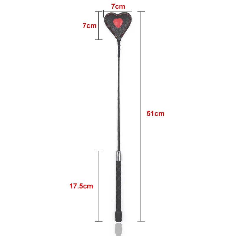 51CM Heart Shape Erotic Stick Whip Couple Flirting Spanking PU Horse Whip Fetish Adult Game BDSM Bondage Slave Cosplay Sex Toys