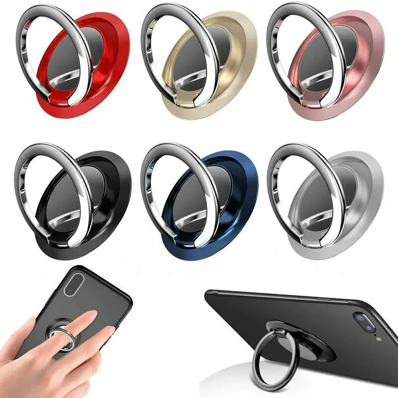 PC 540 Degree Rotatable Spin Mobile Phone Ring Holder Sticker Metal Finger Round Ring Smartphone Socket For Smartphone Mount Stand