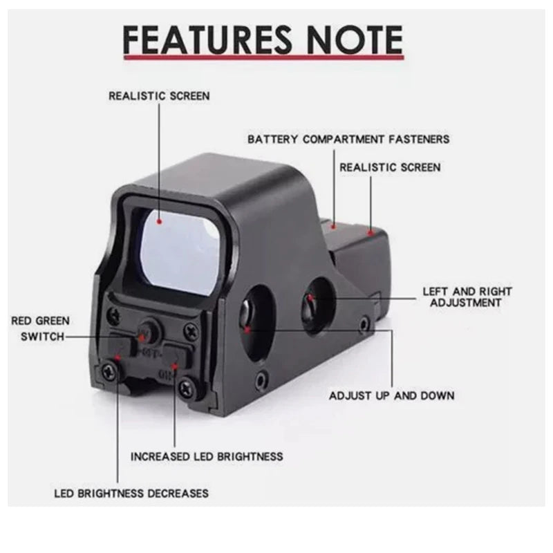 551 Red Dot Sight Holographic Sight Green Dot Sight Tactical Optic Sight  Hunting Rifle Airsoft Shooting with 20mm Rail Mout