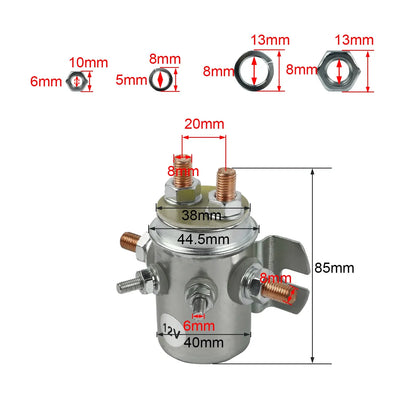 New Universal 12V Continuous Heavy Duty Switch Relay Solenoid Contactor For