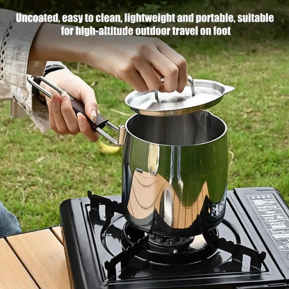 PC 572ml Camping Cooking Pot Outdoor Cooking Sauce Pot With Handle Frying P