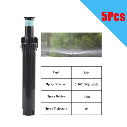 5PCS Adjustable 0~360 Degree Replacement Scattering Nozzles 1/2 Inch Popup Sprinklers Garden Lawn Irrigation Tool