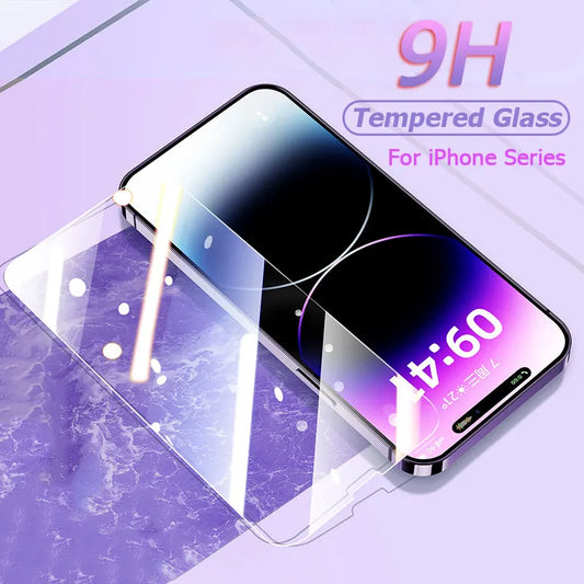 PC 5PCS Full Tempered Glass  iPhone 15 16 11 12 13 14 Pro Max 13 Mini Screen Protector  iPhone Xr X Xs 7 8 Plus SE 2020 2022