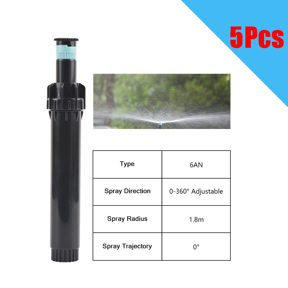 5Pcs Pop-up Sprinklers Replacement Scattering Nozzles 0~360 Degree Adjustable Garden Park Farm Grass Lawn Irrigation Tool