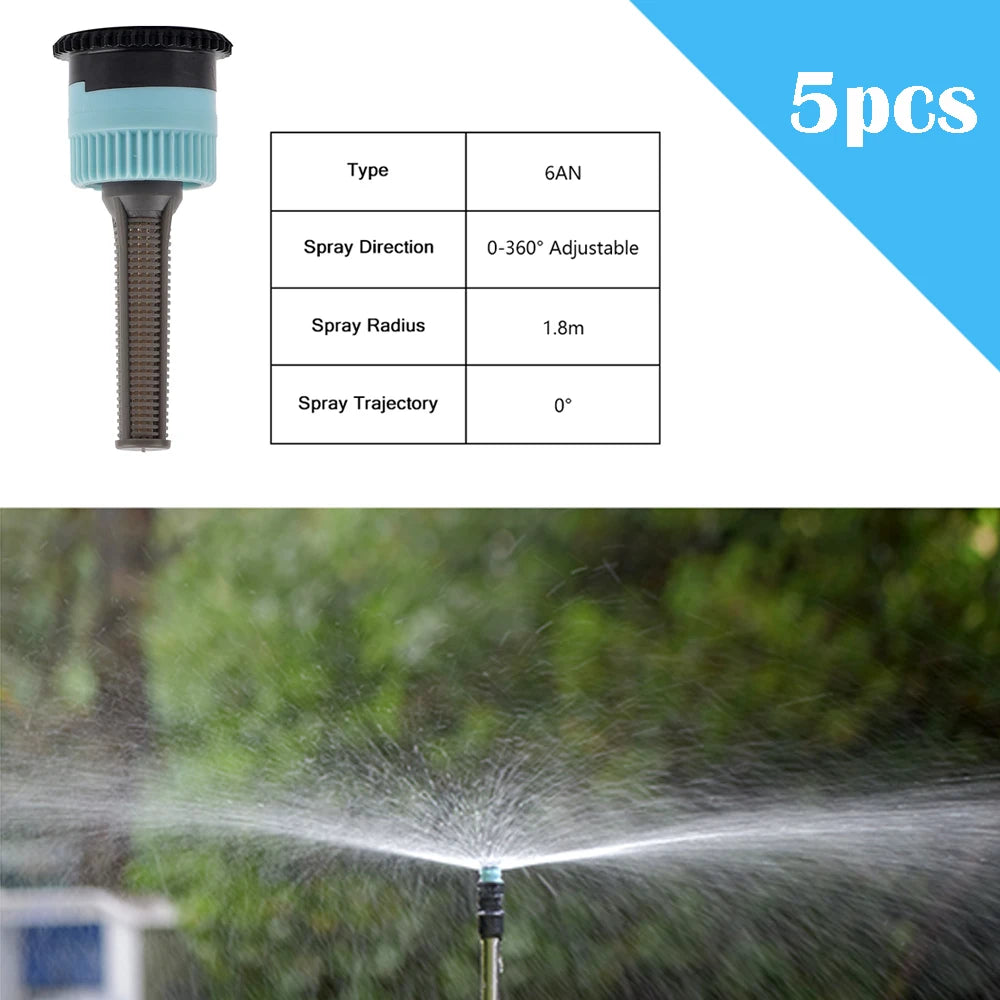 5Pcs Pop-up Sprinklers Replacement Scattering Nozzles 0~360 Degree Adjustable Garden Park Farm Grass Lawn Irrigation Tool