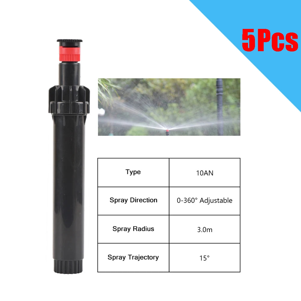 5Pcs Pop-up Sprinklers Replacement Scattering Nozzles 0~360 Degree Adjustable Garden Park Farm Grass Lawn Irrigation Tool