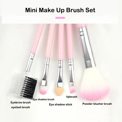 5Pcs Portable Makeup Set Tool Cosmetic Eye Shadow Foundation Blush Women Protable Travel Beauty Make Up Brush Maquiagem