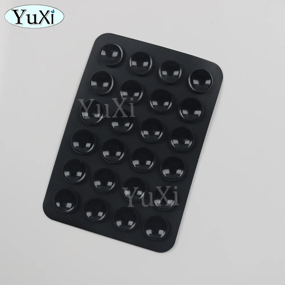 PC 5Pcs Silicone Suction Phone Holder Multifunctional Suction Cup Mat Wall Stand Anti-Slip Single Sided Case Mount Back Stickers