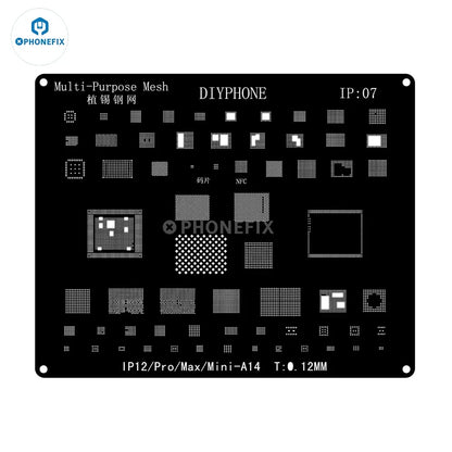 NewDIYPHONE Black Steel BGA Reballing Stencil for IPhone 15 14 13 12 11 XS