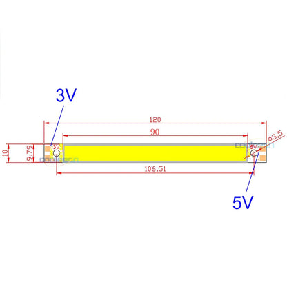 New3V 5V COB Strip LED Lamp 5w Cold White red green LED Bulb for Worklamp I