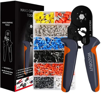 New Ferrule Crimping Tool Kit with Ferrules Terminals WOZOBUY Selfadjustabl