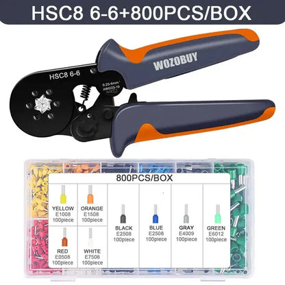 New Ferrule Crimping Tool Kit with Ferrules Terminals WOZOBUY Selfadjustabl