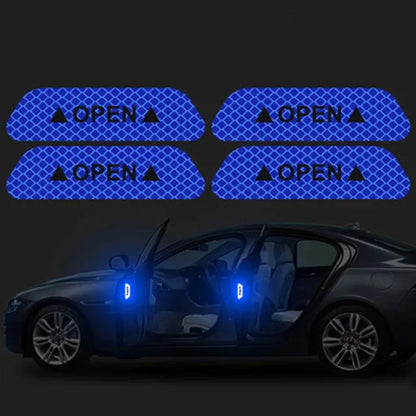 New 4PCS Open Reflective Tape Warning Mask Sticker Improve Night Visibilty