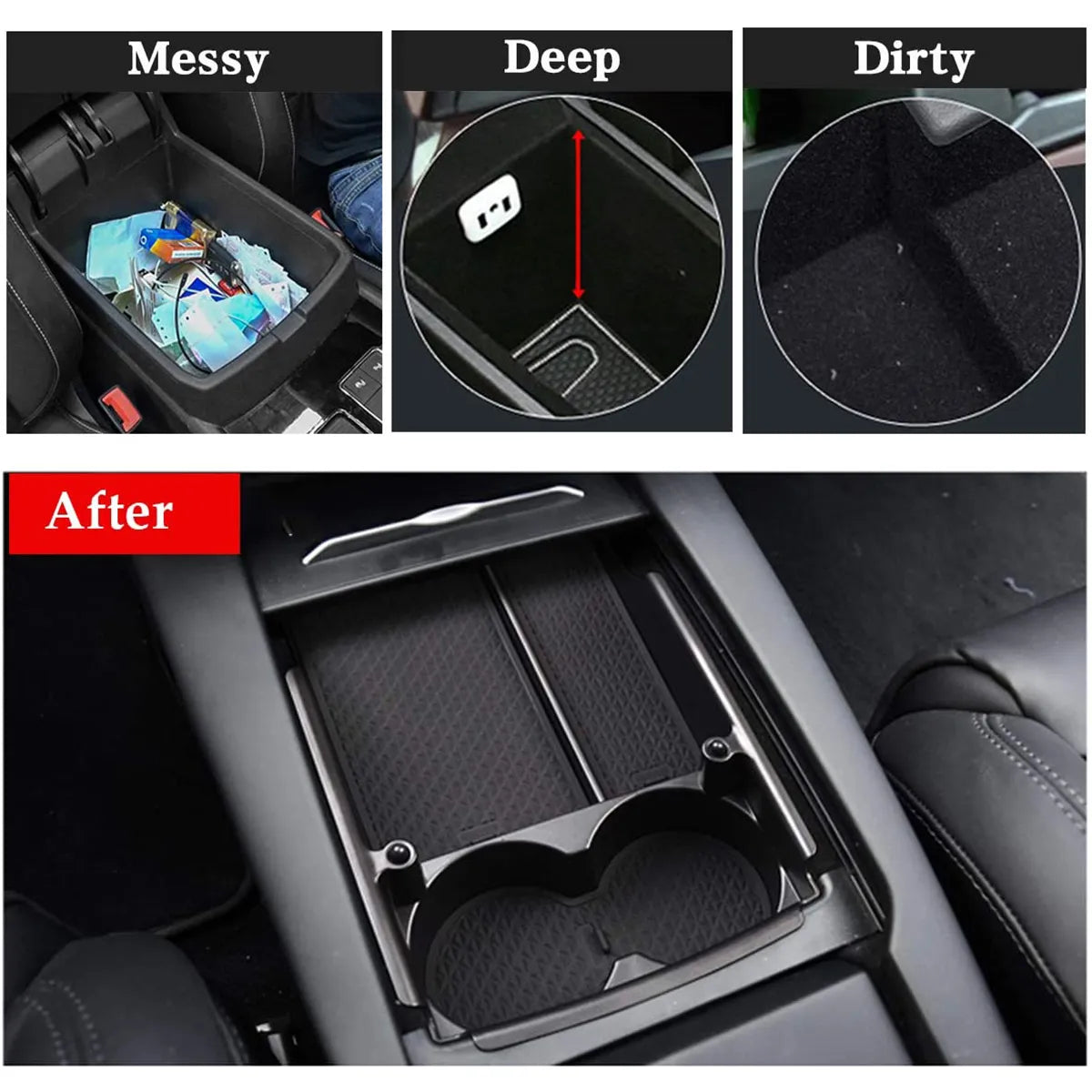 New Car Cup Holder Center Console Organizer For Tesla Model S / X Armrest S