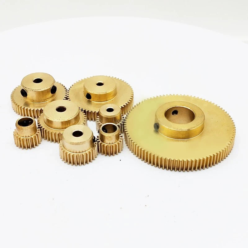 Gtooza_5pc Copper Gear Brass 0.5 Mode 16 17 18 19 20 30Tooth Hole 3 3.17 4 5 6 7 8 Precision 3D Printer Encoder Miniature Small Modulus gtooza.com