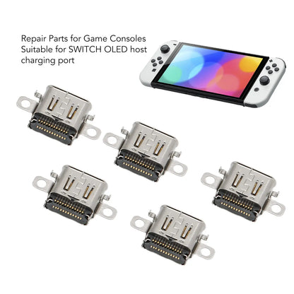 5pcs Charging Port For Nintendo Switch OLED USB Charger Port Repair Parts Usb-C Connector Charging Socket New