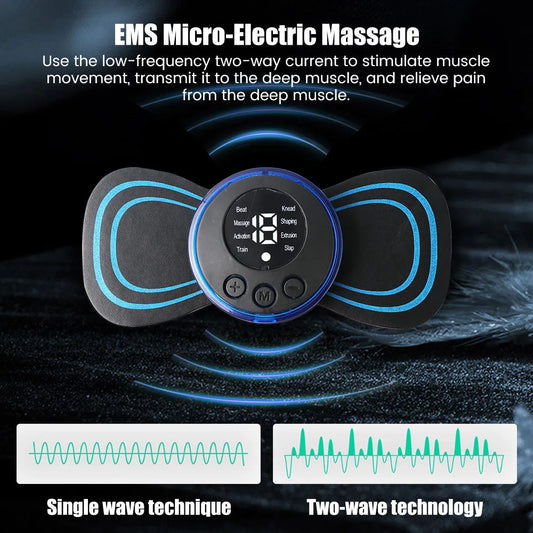 PC 5pcs set Neck Back Massager Sticker EMS Pulse Mini Electric Massage  Sho