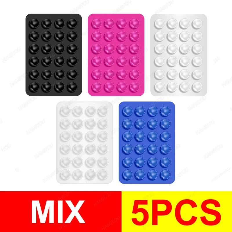 PC 6-1Pack Mount Anti-Slip Hands-Free Colorful Silicone Stands Suction Phone Case Adhesive Sticky Cell Phone Strong Grip Holder