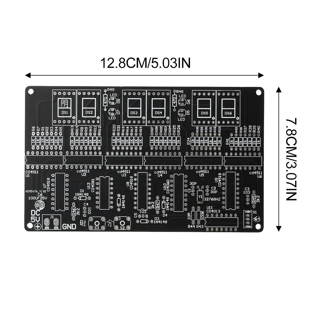 6 Digits DIY Clock Kit Auto Display Time DIY Alarm Clock Soldering Practice Kit for Students and Diyers