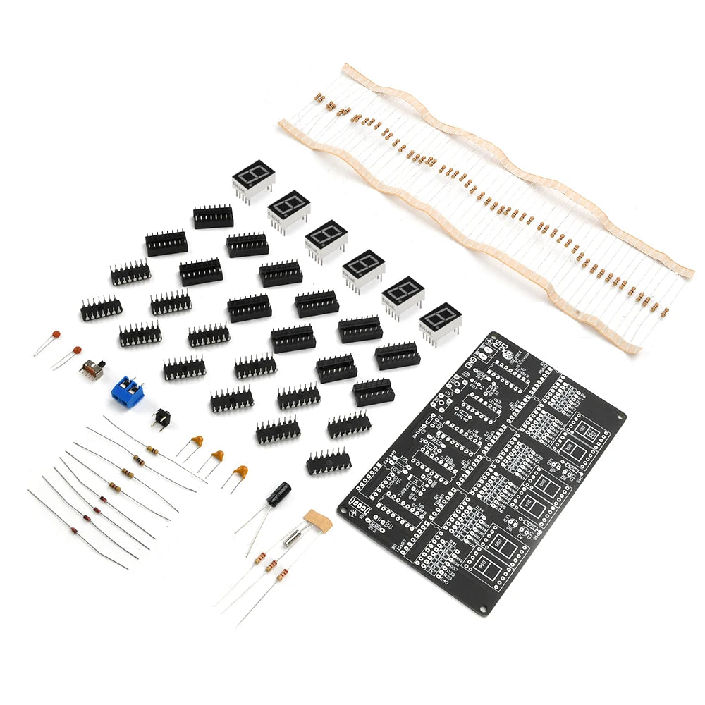 6 Digits DIY Clock Kit Auto Display Time DIY Alarm Clock Soldering Practice Kit for Students and Diyers