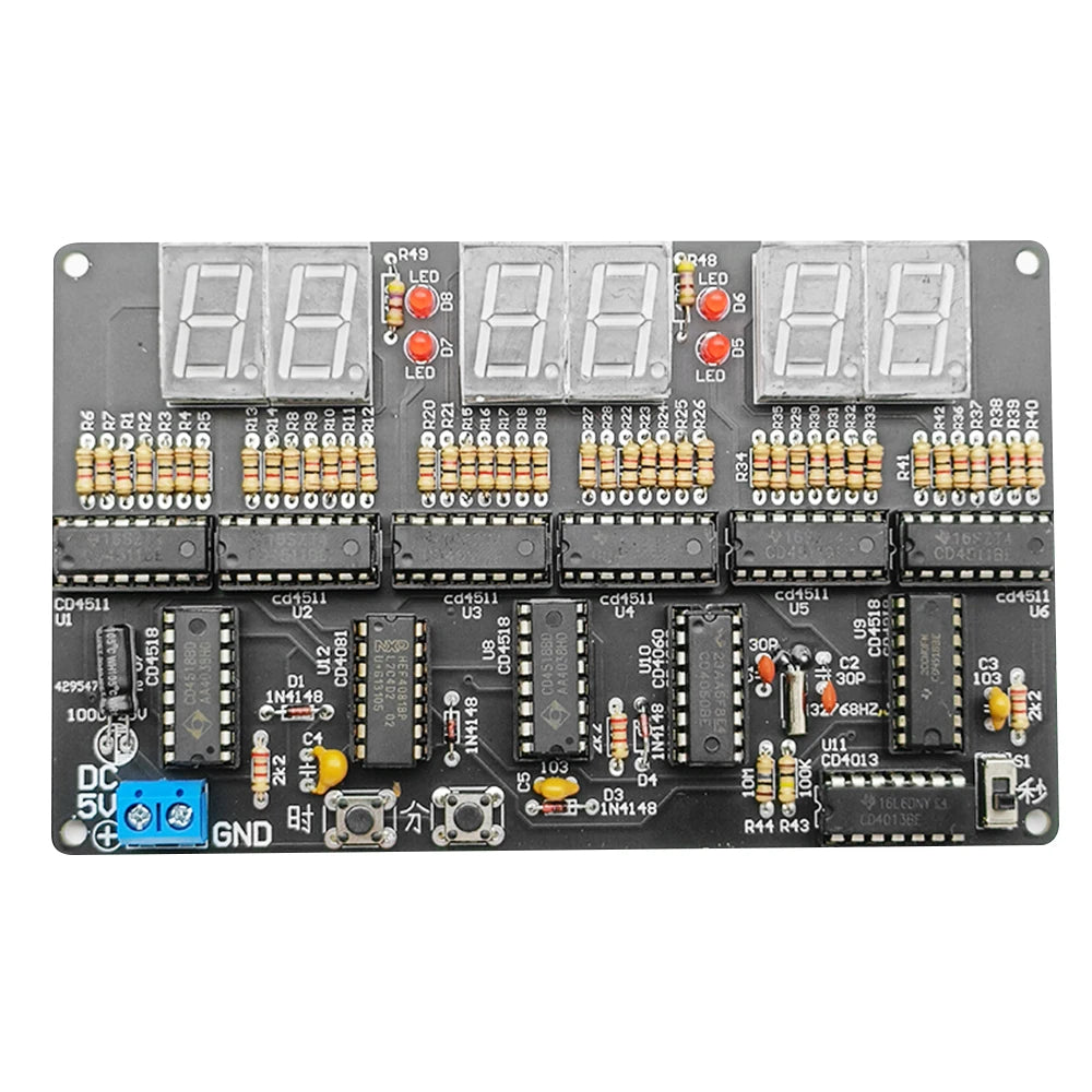 6 Digits DIY Clock Kit Auto Display Time DIY Alarm Clock Soldering Practice Kit for Students and Diyers