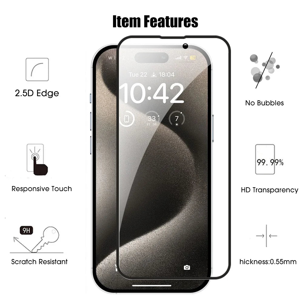 6 In 1 Privacy Tempered Glass Screen Protector & Back Camera Clear Glass Film For iPhone 16 Pro MAX Plus Protective Films