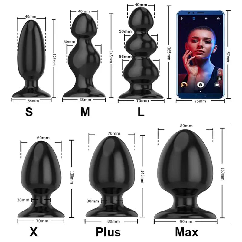 6 Size Anal Plug Big Buttplug Vagina Dilator G-Spot Butt Stimulator Sex Toys  Gay Couples Adult Games Women Men Masturbators