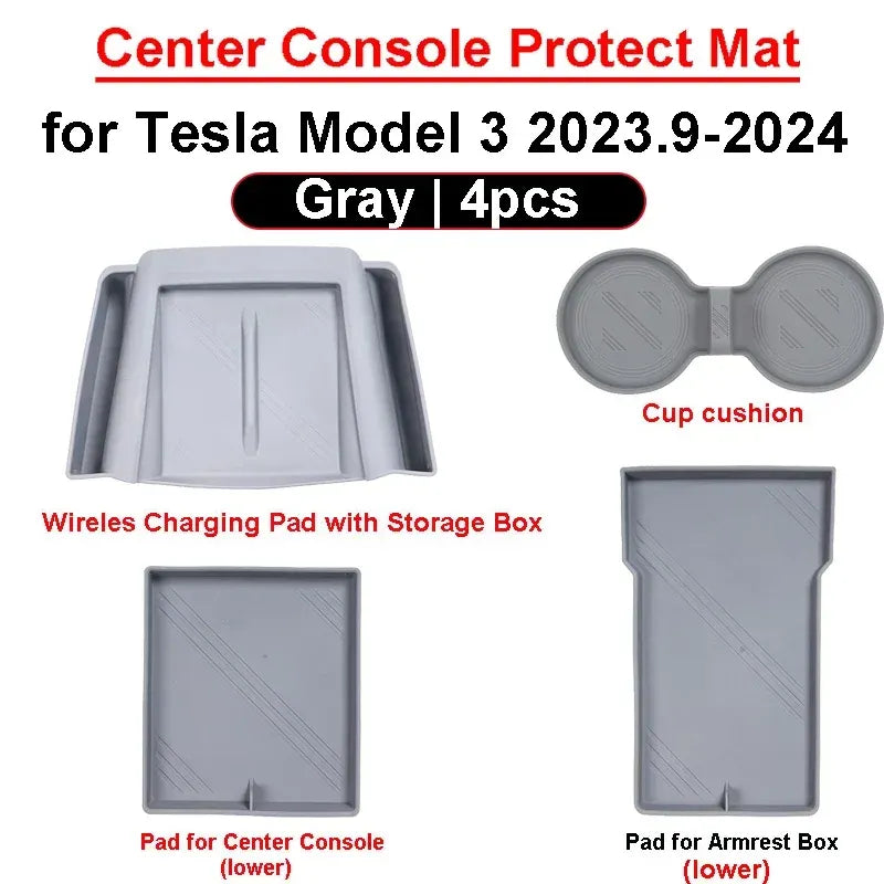 New for Tesla Model 3 Highland 2024 Center Console Protector Mat Storage Or