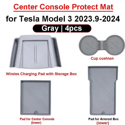 New for Tesla Model 3 Highland 2024 Center Console Protector Mat Storage Or