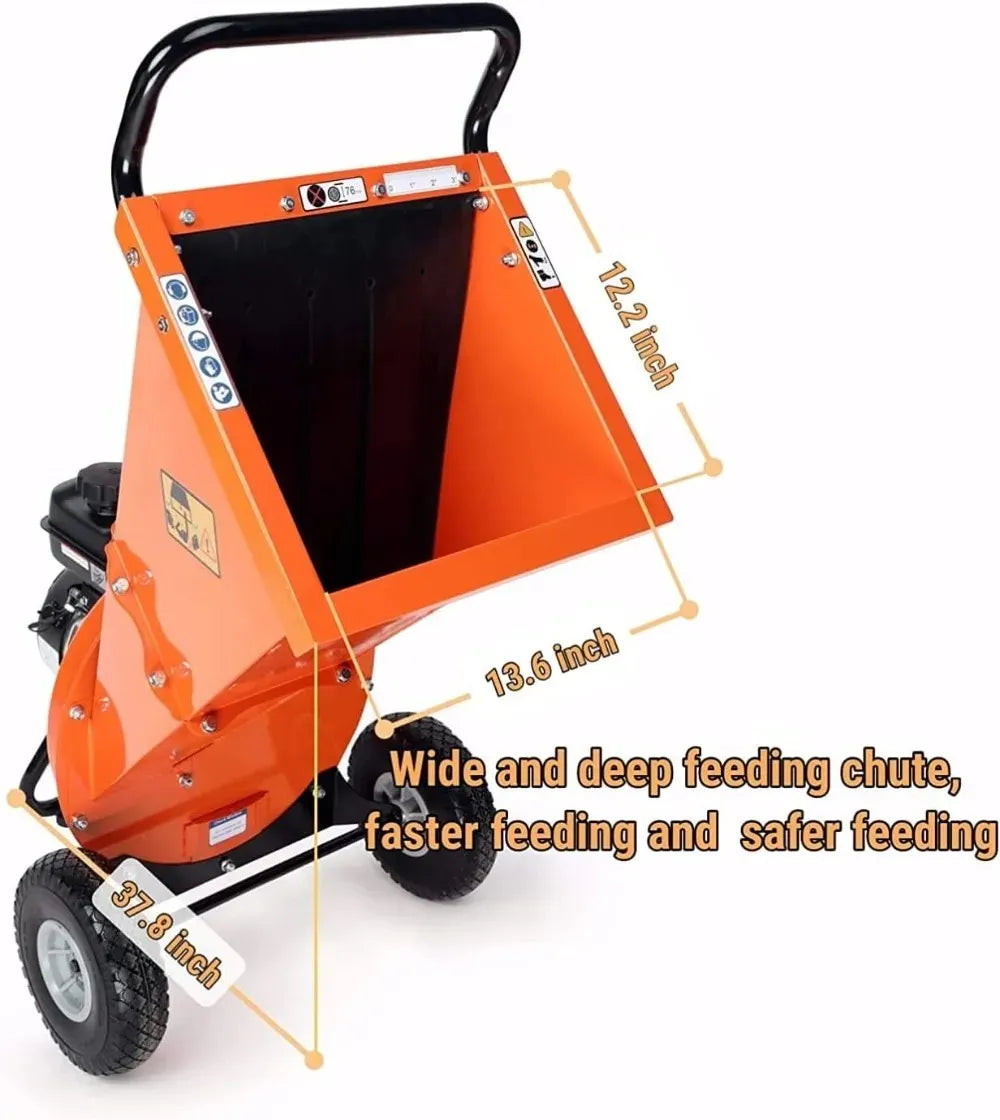 NewC30 Wood Chipper Shredder Mulcher 7 HP 212cc Heavy Duty Rotor Engine Gas