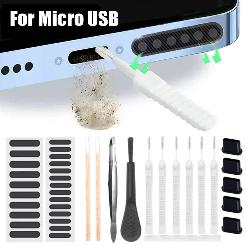 PC 66/1Pcs Phone Speaker Port Dust Removal Cleaner Tool Kit Set For iPhone Samsung Xiaomi Universal Phones Dust Cleaning Brush