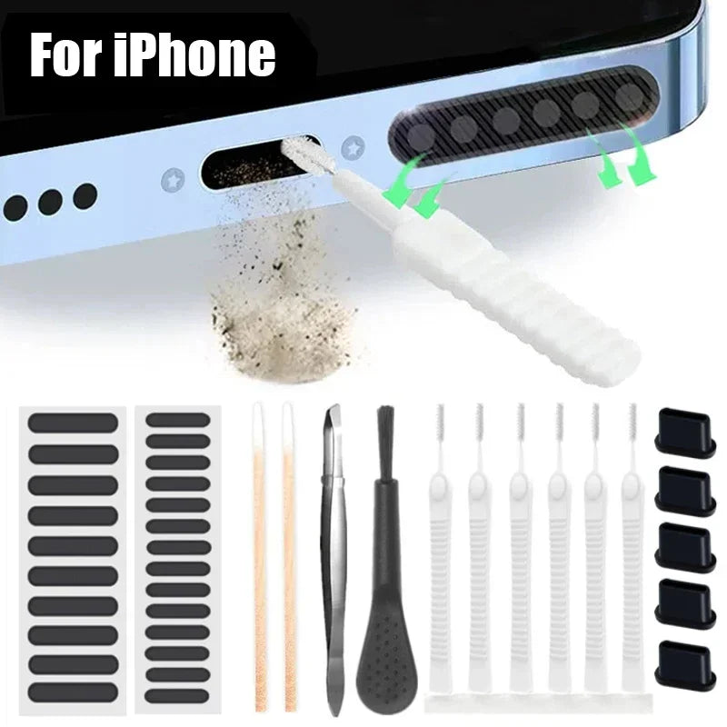 PC 66/1Pcs Phone Speaker Port Dust Removal Cleaner Tool Kit Set For iPhone Samsung Xiaomi Universal Phones Dust Cleaning Brush