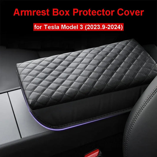 New For Tesla Model 3 2024 Highland Armrest Box Protector Cover Leather Cen