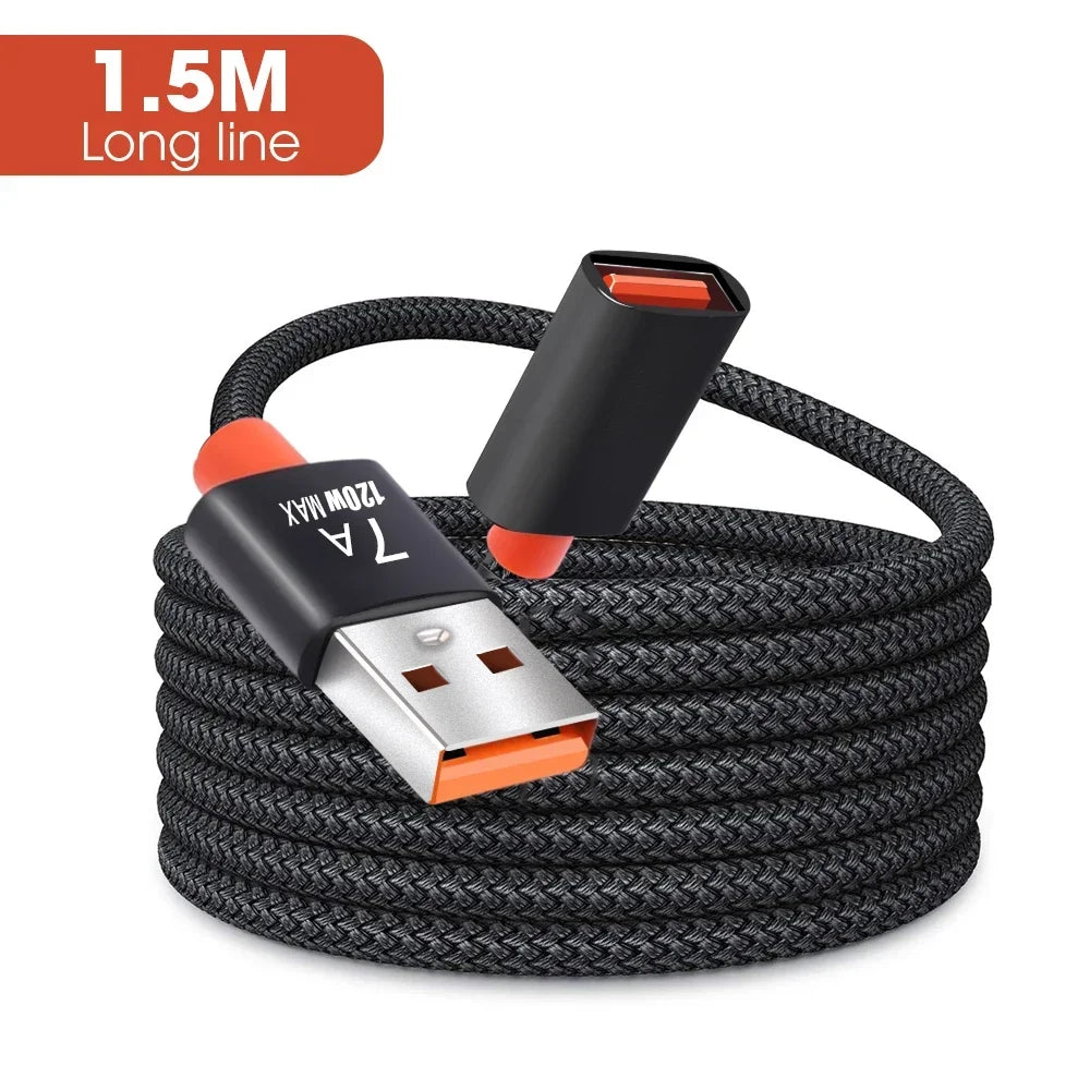 6A 7A USB 3.0/2.0 Extension Cable  Smart Laptop PC TV Xbox SSD USB-HUB Extension Data Cord Mini Fast Speed Extender Wire