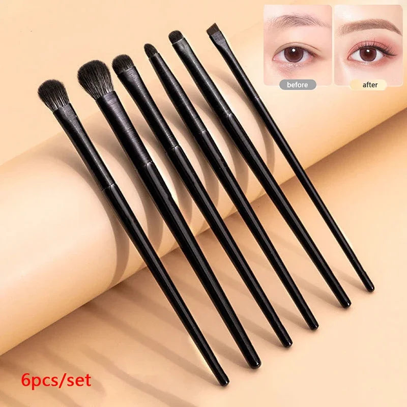 6PCS Eyes Makeup Brushes Set Professional Soft Contouring Eyeshadow Eyeliner Eyebrow Brush Women Facial Beauty Cosmetic Tool