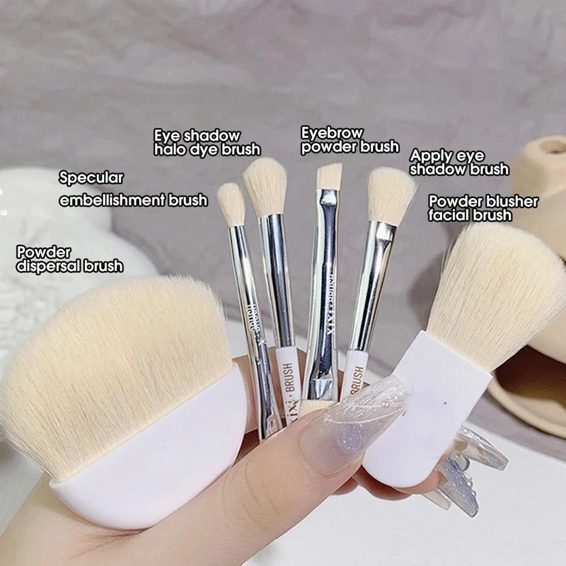 6Pcs Mini Box Makeup Brushes Portable Cosmetic Powder Foundation Blush Blending Concealer Make Up Brushes Beauty Makeup Tools