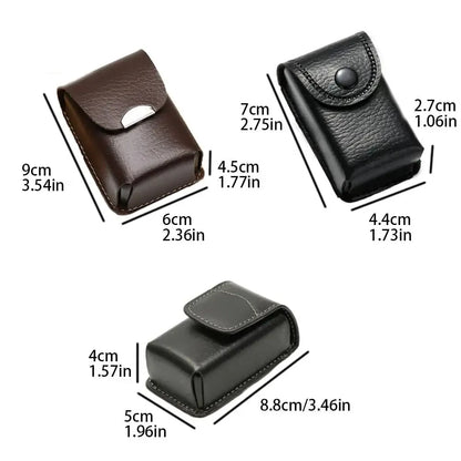 New Classic Belt Wearable PU Glasses Case Men Portable Leather Folding Glas