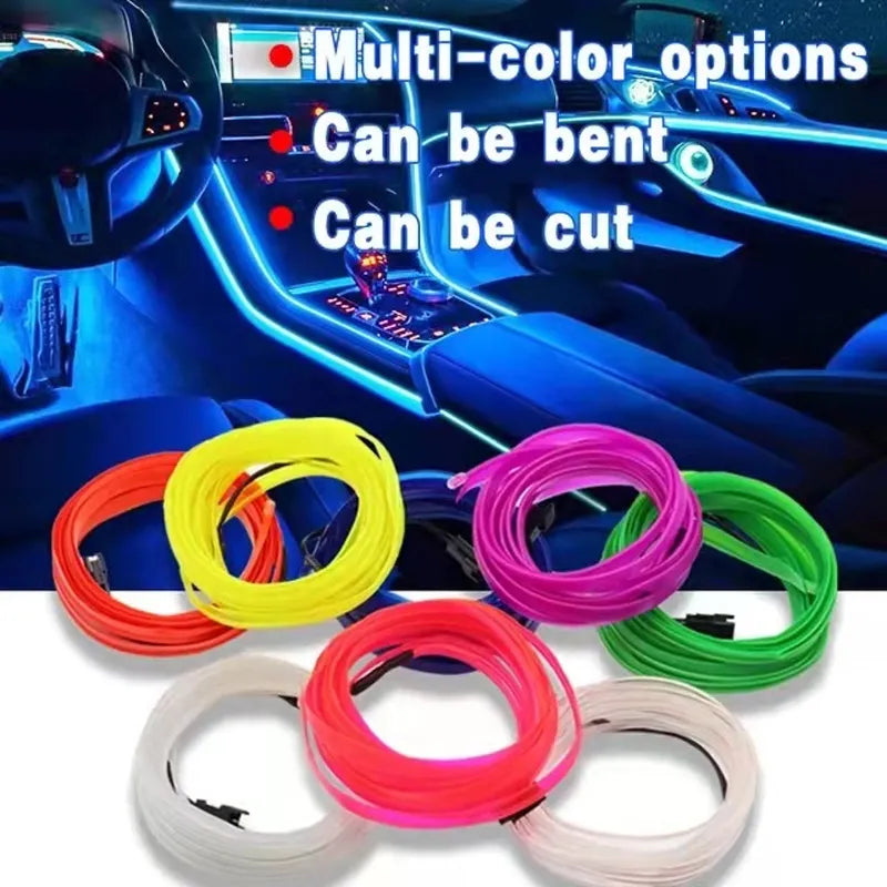 New New 1 3 5M Interior Decorative Strips Atmosphere Cold Light Dashboard C