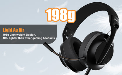 S30 Gaming Headset with Microphone,198g Lightweight Design, Gaming Headphones for Xbox, Xbox Series X|S, PS5, PS4,Switch, PC, Noise Cancelling Mic, Soft Earmuffs,3.5MM Wired