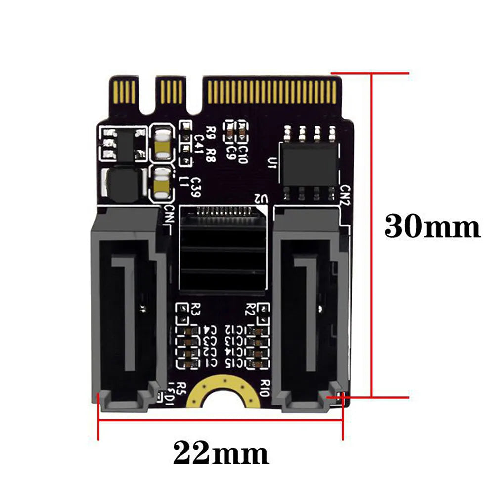 NewM2 To SATA3.0 Adapter Card PCI-E3.0 KEY A + E WIFI M.2 To SATA JMB582 Ch